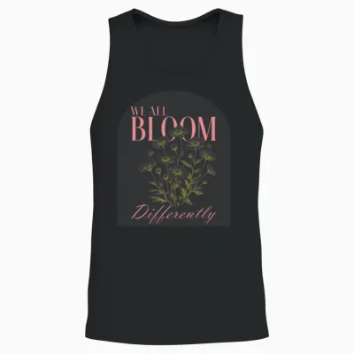 We All Bloom Differently Unisex Tank Top - Black