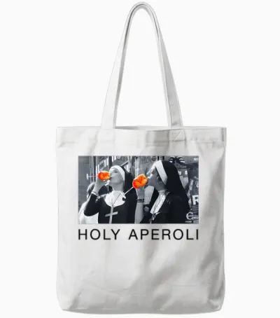 Holy Aperoli X Nonnen Christi Spritz. Aperollin Fun Aperoly T-Shirt, White Tote Bags - White