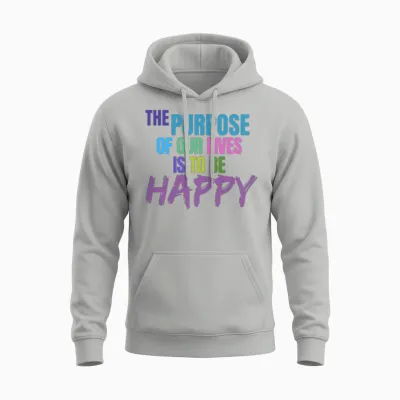 Happiness Unisex Hoodie - Ash