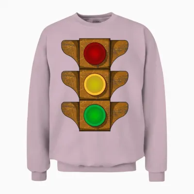 Traffic Light Vintage Rusty Stoplight Stop Go Unisex Sweatshirt - Light Pink