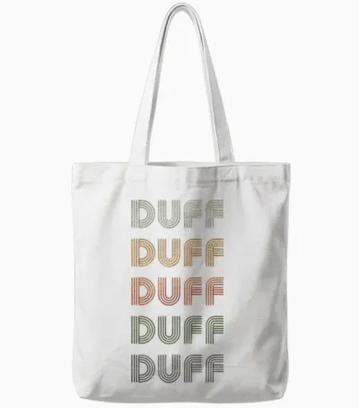 Love Heart Duff Vintage Grunge T-Shirt Black Tote Bags - White