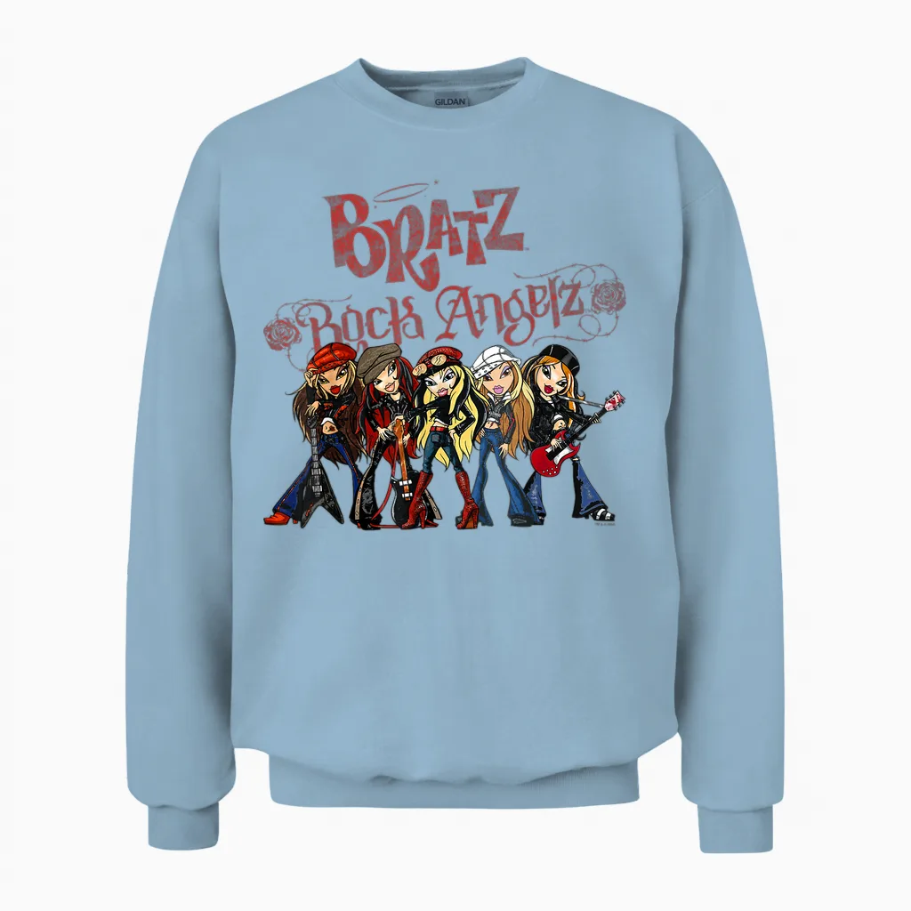 Bratz Rock Angelz Group Shot Unisex Sweatshirt in Light Blue