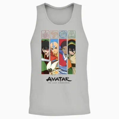 Avatar: the Last Airbender Four Elements Benders Box Panels Unisex Tank Top - Ash