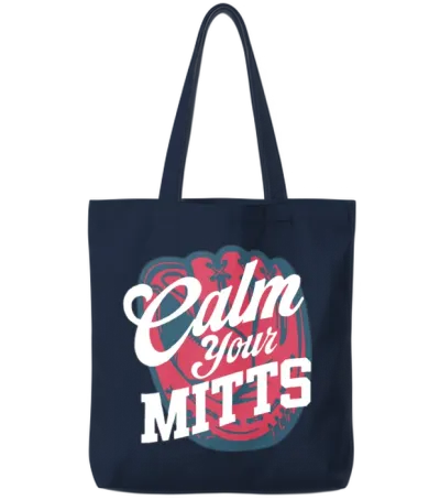 Calm Your Mitts Tote Bags - Navy