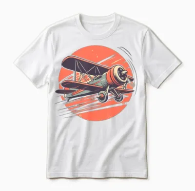 Retro Vintage Red Biplane Unisex T-Shirt - White