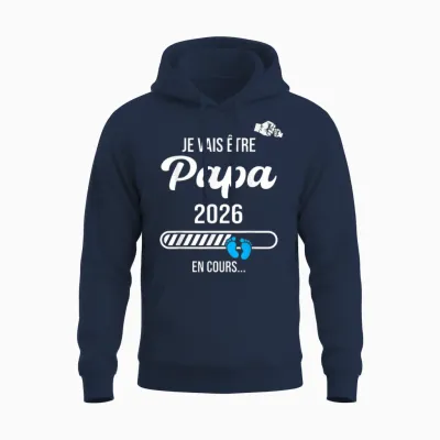 Je Vais être Papa 2026, Future Papa 2026 Unisex Hoodie - Navy