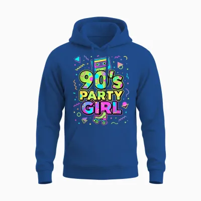 90s Party Girl Damen Outfit 90er Jahre Unisex Hoodie - Royal