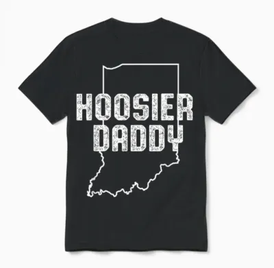 Indiana Hoosier Dad Unisex T-Shirt - Black