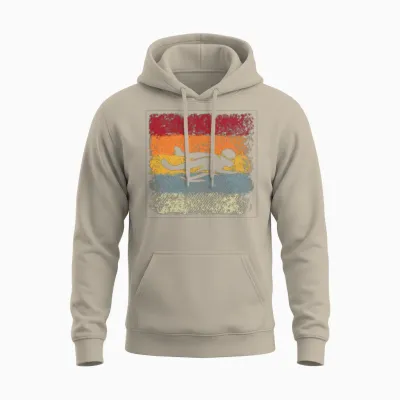 Swimming Retro Unisex Hoodie - Sand
