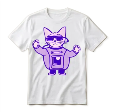 Funny Cat in Astronaut Suit Funny Animals Unisex T-Shirt - White