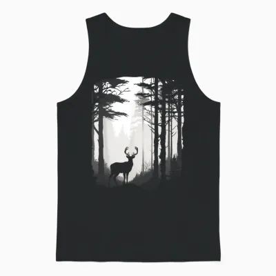 Deer Forest Wildlife Unisex Tank Top - Black