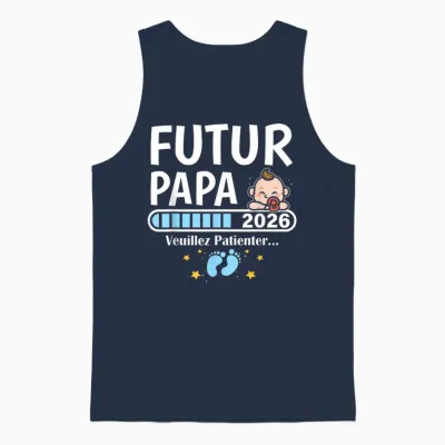 Je Vais être Papa 2026 T-Shirt Man Future Papa 2026 Unisex Tank Top - Navy