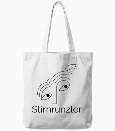 Stirnrunzler Leaf (black) Tote Bags - White