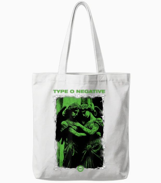 Type O Negative Angels T-Shirt, Black, S Tote Bags in White