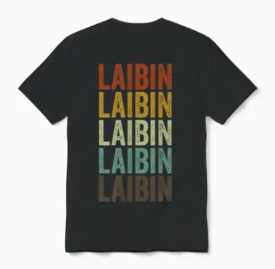 Laibin China Retro Vintage Unisex T-Shirt - Black