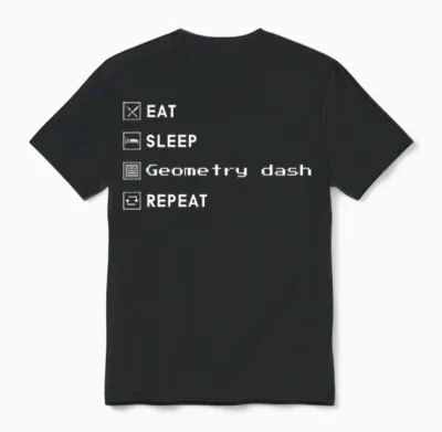 Eat Sleep Geometry Dash Repeat Unisex T-Shirt - Black