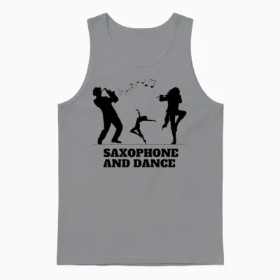 Saxophone and Dance.sax Sillhouet.jazz and Dance. Unisex Tank Top - Sport Grey