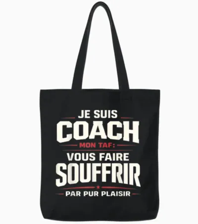 Coach Sportif Humour Entraîneur Idée Cadeau Fitness Original Tote Bags - Black