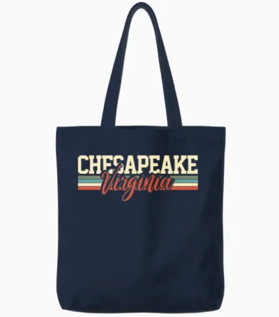 Chesapeake Virginia Retro Tote Bags - Navy