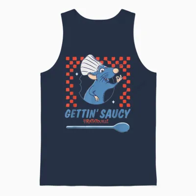 Disney & Pixar's Ratatouille Remy Gettin' Saucy Restaurant Unisex Tank Top - Navy