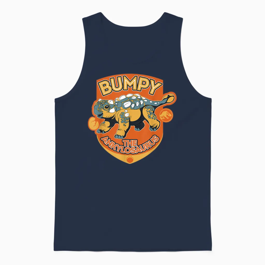 Jurassic World: Camp Cretaceous Bumpy the Ankylosaurus T-Shirt Small Unisex Tank Top in Navy