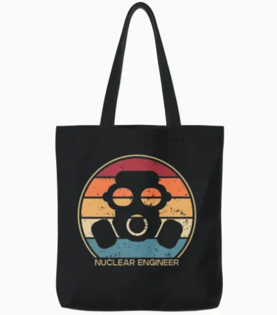 Retro Nuclear Power Plant Energy Uranium Nuclear Tote Bags - Black