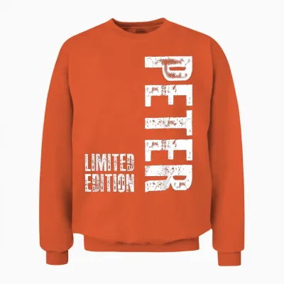 Herren T-Shirt - Schwarz - S - Eu 34/36 - Peter Geburtstag Geschenk - Personalisiert Und Novel - Unisex-Erwachsene, Unisex-Kinder - Männer Unisex Sweatshirt - Orange