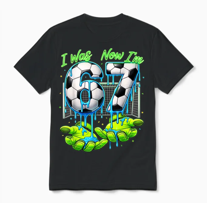 7 Jahre Alt Geburtstag Ich War 6 Jetzt Bin Ich 7 67 Meme Soccer Unisex T-Shirt in Black