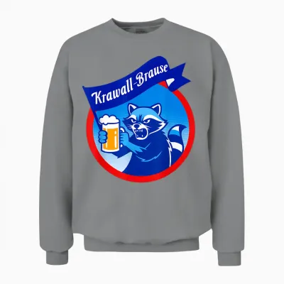 Lustiges Biertrinker Outfit Bier Waschbär Krawall-Brause Unisex Sweatshirt - Sport Grey