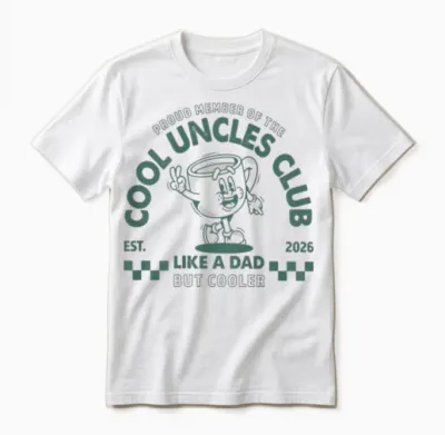 (auf Der Rückseite) Stolzes Mitglied Des Cool Uncles Club Est 2026 Unisex T-Shirt - White