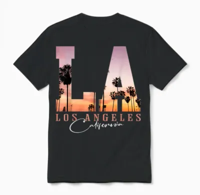 La Los Angeles California Sunset Souvenir Unisex T-Shirt - Black