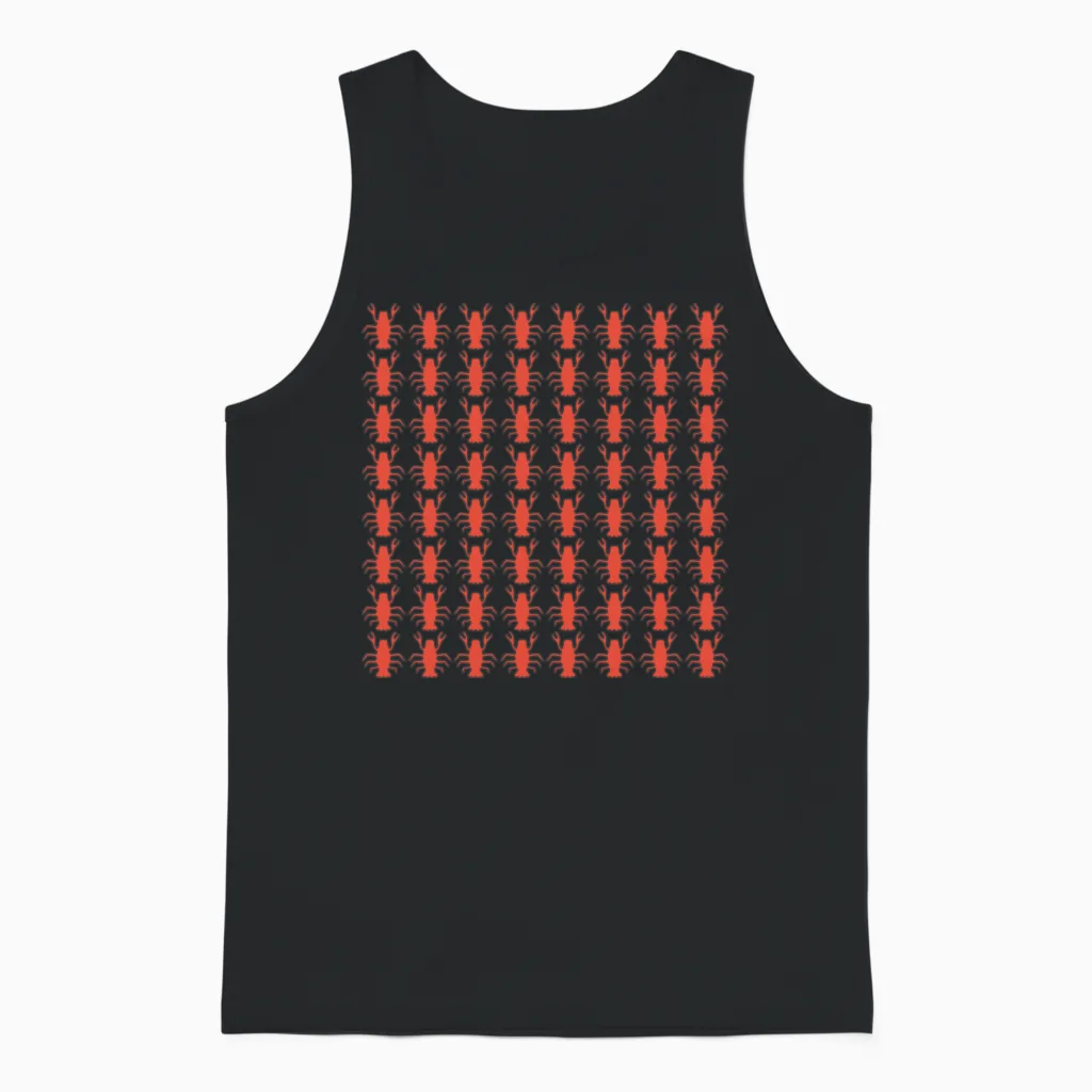 Retro Summer Crabs Pattern & Beach Gift Unisex Tank Top - Black