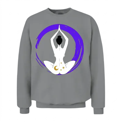 Zen Spiritual Silhouette Purple Unisex Sweatshirt - Sport Grey