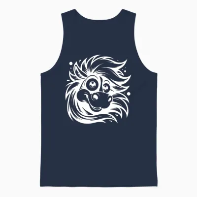 Funny Horse with Funny Eyes Unisex Tank Top - Navy