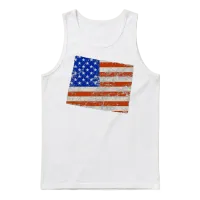 Wyoming Home Usa Flag Gift Unisex Tank Top - White – 1