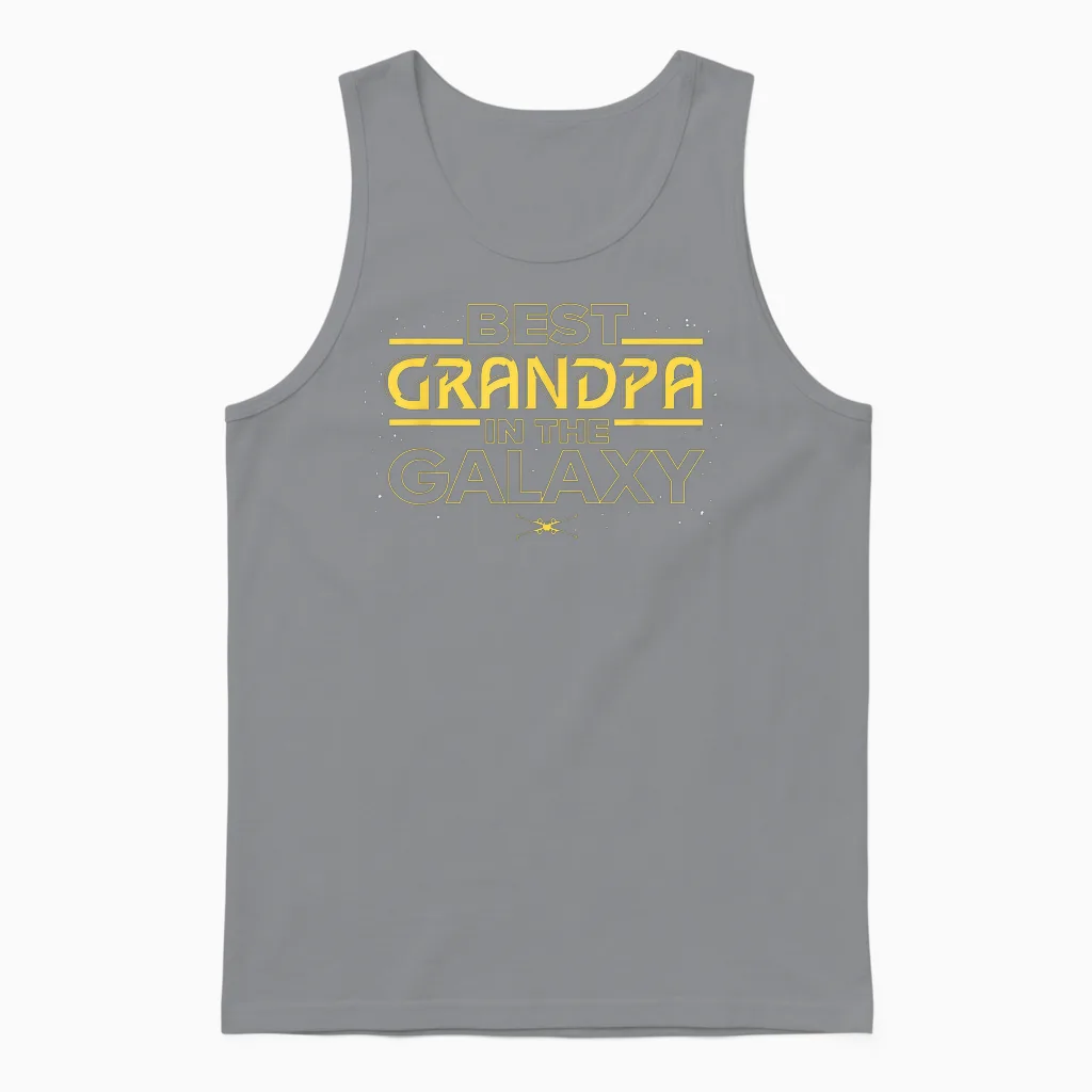 Star Wars Best Grandpa in the Galaxy Birthday Father’s Day Unisex Tank Top in Sport Grey