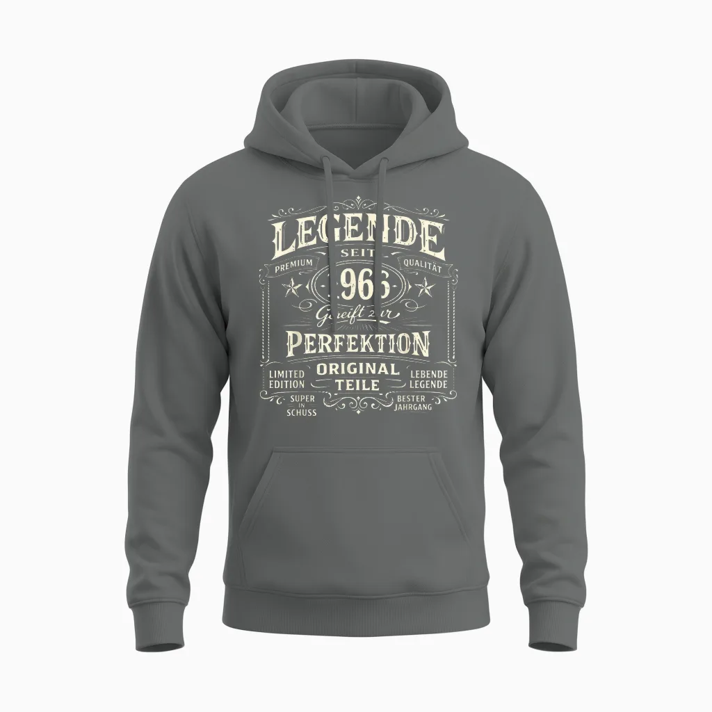 60. Geburtstag Mann Frau 60 Jahre Deko 1966 Geschenk Lustig Unisex Hoodie in Graphite Heather