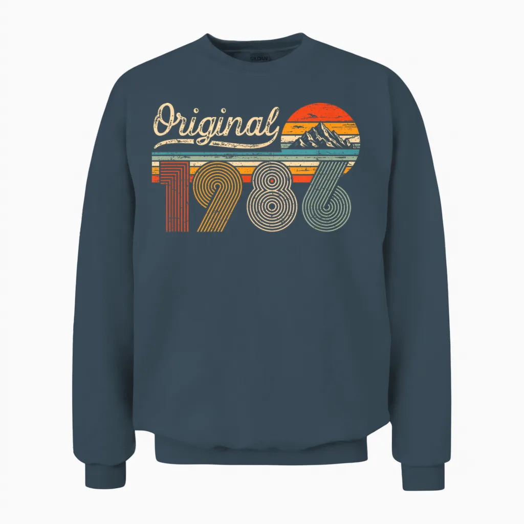 Original 1986 Jahrgang Vintage 40 Jahre Geburtstag Mann Frau Unisex Sweatshirt in Dark Heather