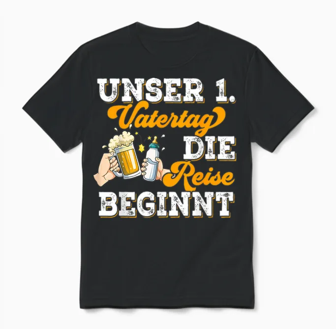 Erster Vatertag Unisex T-Shirt in Black
