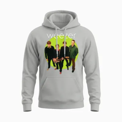 Weezer - Green Album Circle T-Shirt Small Unisex Hoodie - Ash