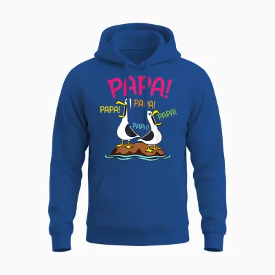 Papa Mouette Drôle Design Oiseaux Marins Humour Papa Unisex Hoodie - Royal