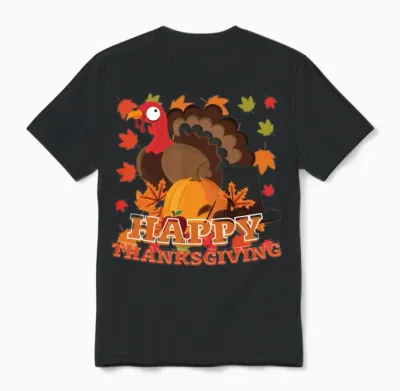 Happy Thanksgiving Day Hallothanksmas Turkey Unisex T-Shirt - Black