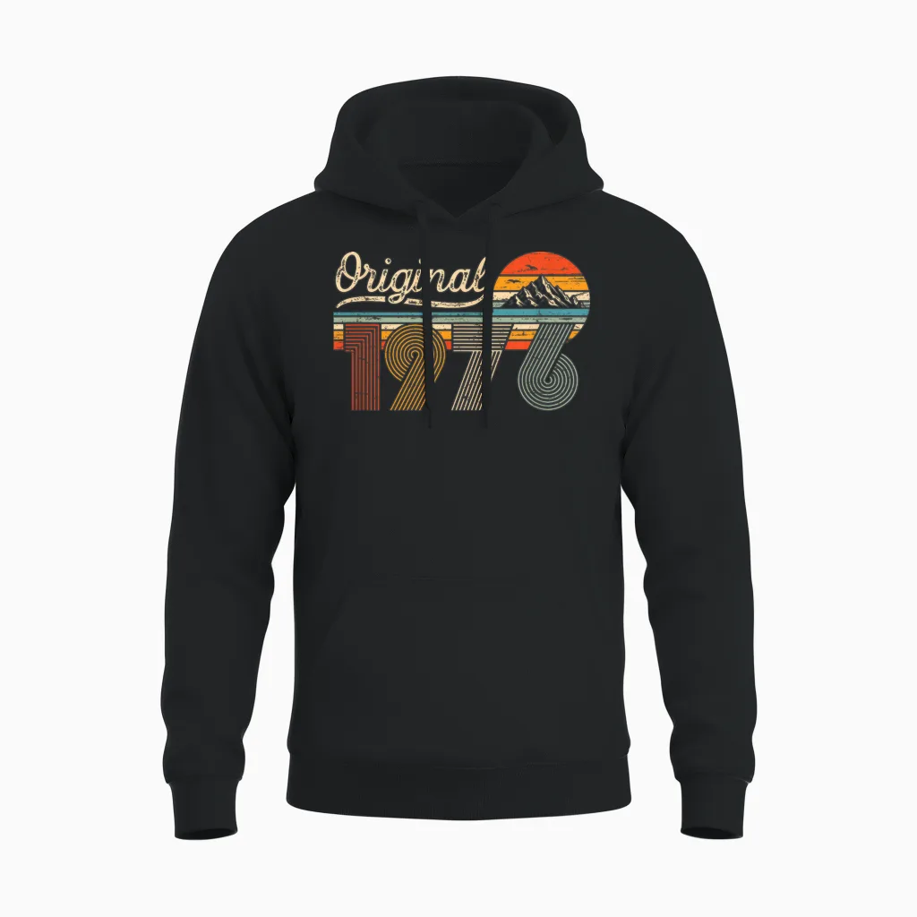 Original 1976 Jahrgang Vintage 50 Jahre Geburtstag Mann Frau Unisex Hoodie in Black