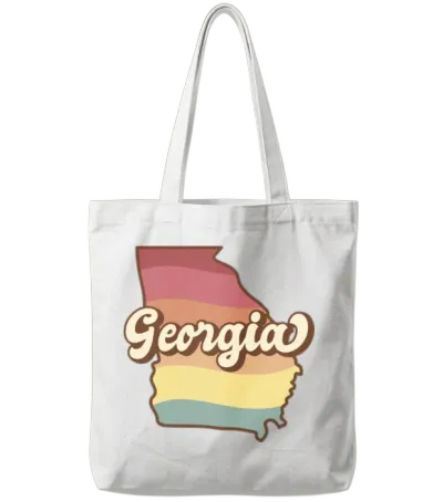 Georgia Retro Tote Bags - White