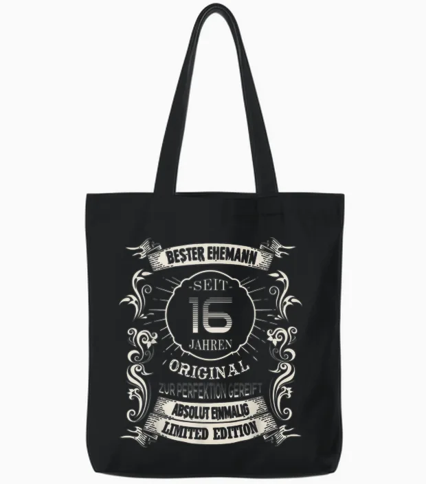 Bester Ehemann Seit 16 Jahren Hochzeitstag Saphierhochzeit Tote Bags in Black