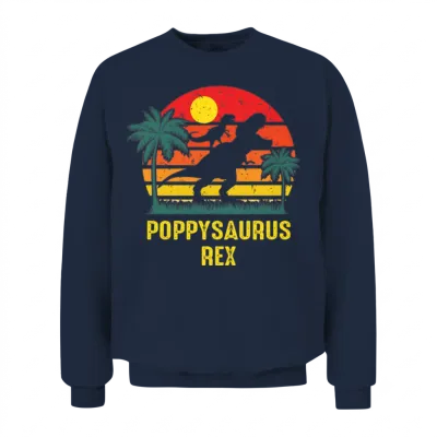 Poppysaurus Rex Vintage Retro Unisex Sweatshirt - Navy