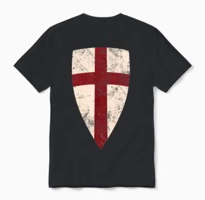 Crusader Shield Medieval Unisex T-Shirt - Black