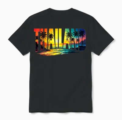 Thaïlande Souvenirs De Vacances Vintage Unisex T-Shirt - Black