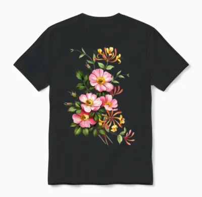Petal Burst Floral Arrangement Unisex T-Shirt - Black
