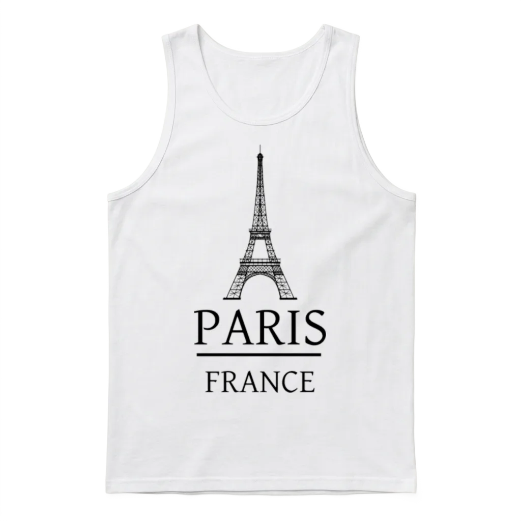 Paris France Unisex Tank Top - White